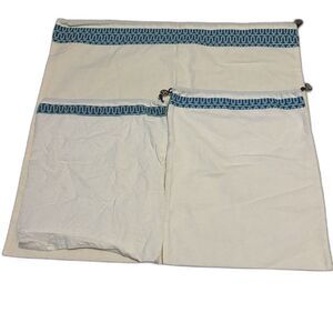 Tory Burch Medium XL Dust Bags  Sleeper Drawstring Beige Pouch Lot Set 3 Bundle